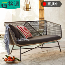 Outdoor Rattan Sofa Furniture Balcony Design Sunscreen Waterproof Hotel Patio Style Board Room Sloth Sofa Rattan Chair