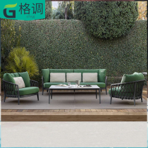 Rattan Chair Sofa Living-room Rattan Trio Biathlon Seat Four Sets Balcony Suit Eurostyle Yard Nordic Outdoor Table and chairs