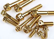 304 stainless steel gold plated outer hexagonal hollowed-out colour screw M8 burnt titanium screw motorcycle electric vehicle retrofit