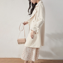 Trench coat long small man 2021 early spring new womens loose casual temperament English coat womens coat