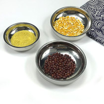 Korean stainless steel kimchi plate Korean thickened double-layer plate Vegetable plate Bone plate Dinner plate Small plate plate seasoning plate