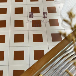 Retro grid simple tiles Foshan origin coffee shop B&B shop decoration tiles balcony bathroom floor tiles