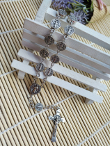 New foreign trade Italian Rose Rosary beads Catholic Jesus Cross beads read wish bracelet