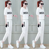 Leisure set women summer 2021 new foreign atmosphere age loose thin sweatshirt fashion sportswear two-piece set