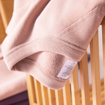 Morandi Color Department Dirty Pink 340g Heavy Wool Circles Cloth Pure Cotton Round Neckline of pure color blouses male and female