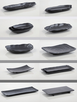 Rectangular plate melamine tableware plastic black Frosted Hot Pot Restaurant creative Japanese Korean sushi barbecue kebab meat plate