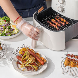 Air fryer special accessories barbecue rack built-in double-layer barbecue skewers stainless steel grid kitchen home