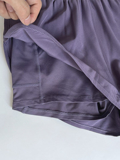 여성을위한 여름 스포츠 및 캐주얼 반바지 High Waist Yoga Wear Double-Layer Anti-Exposure Fitness Pant Casual Training 5 점 바지 여성을위한 여름 스포츠 및 캐주얼 반바지 High Waist Yoga Wear Double-Layer Anti-Exposure Fitness Pant Casual Training 5 점 바지