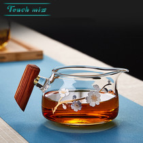 Touch Miss wooden glass Road cup thickened tea leak integrated tea filter tea divider tea set accessories