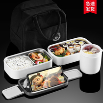 Stainless Steel Lunch Box Office Worker Microwave Oven Heating Special Portable Double Dining Box Suit Large Capacity Canteen To Make Dinner