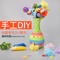 Kindergarten Diy Handmade Creative Fun Vase Exercise Special Attention Endurance Children Clay Toy Girl