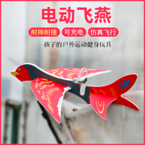 Electric flying swallow glider hand throwing aircraft foam outdoor roundabout charging childrens toy aircraft resistant to fall aeromodeo