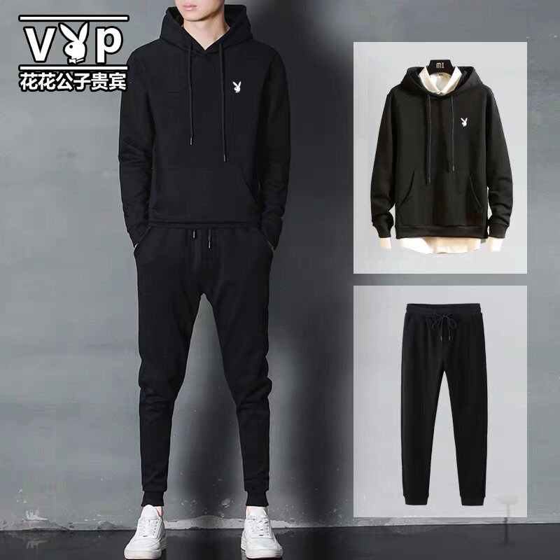 卫衣套装男2019秋冬季新款韩版潮流休闲男士外套INS运动服两件套券后78.00元