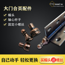 Copper door hinge hinge accessories Cap nut Screw head bolt Shaft rod bearing Door hardware