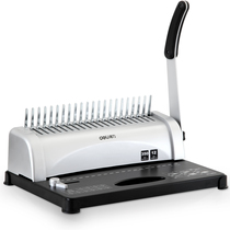 Deli 3870 comb financial binding machine manual rubber ring clip strip 21 holes A3A4 paper document contract tender punching