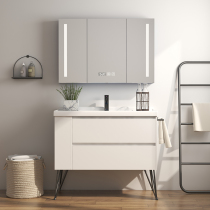 Nordic bathroom cabinet intelligent mirror cabinet wash basin cabinet combination floor type toilet wash face wash basin cabinet bathroom