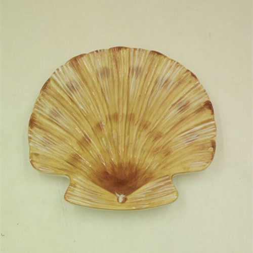 海洋系列 蓝色扇贝盘 甜品碟 仿真立体创意 釉下彩 挂盘