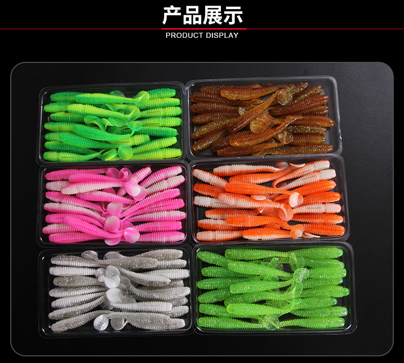 6 PCS Paddle Tail Fishing Lure Soft Baits Black Drum Mangrove Jack Fresh Water Fishing Lure