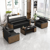 Italian sofa office combined Business Simple Modern Leather Tea Several sets of VIP Rest Reception Area Three