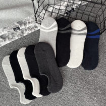 5 pairs of excellent home shallow mouth non-slip boat socks invisible terry bottom plain parallel bars sports trend runaway basketball socks