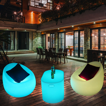 Creative led glowing bar table and chair ktv round tea table bar table outdoor balcony leisure furniture combination small