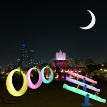 LED luminous moon outdoor Scenic Area amusement facilities indoor and outdoor seesaw trembling sound Net red photo swing hanging chair