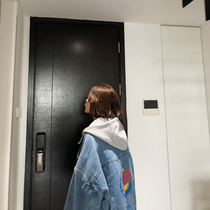 BLACK homemade super fire cec denim jacket womens long sleeve foreign style loose short ins tide tooling sunscreen clothes tide