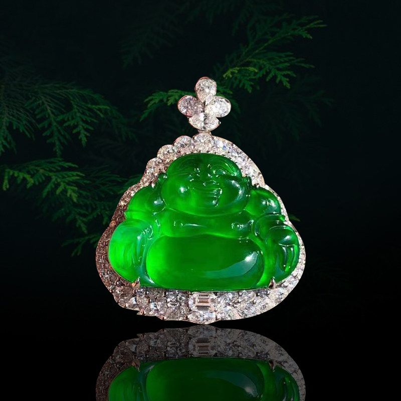 cuiyue jewelry natural jadeite a goods ice king green jadeite jadeite egg noodle ring