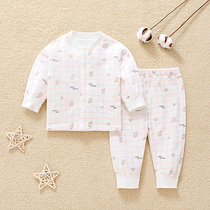 Baby padded suit Autumn and winter thickened baby thermal underwear mens and womens childrens stand-up collar thin cotton coat Hamiqi winter clothes