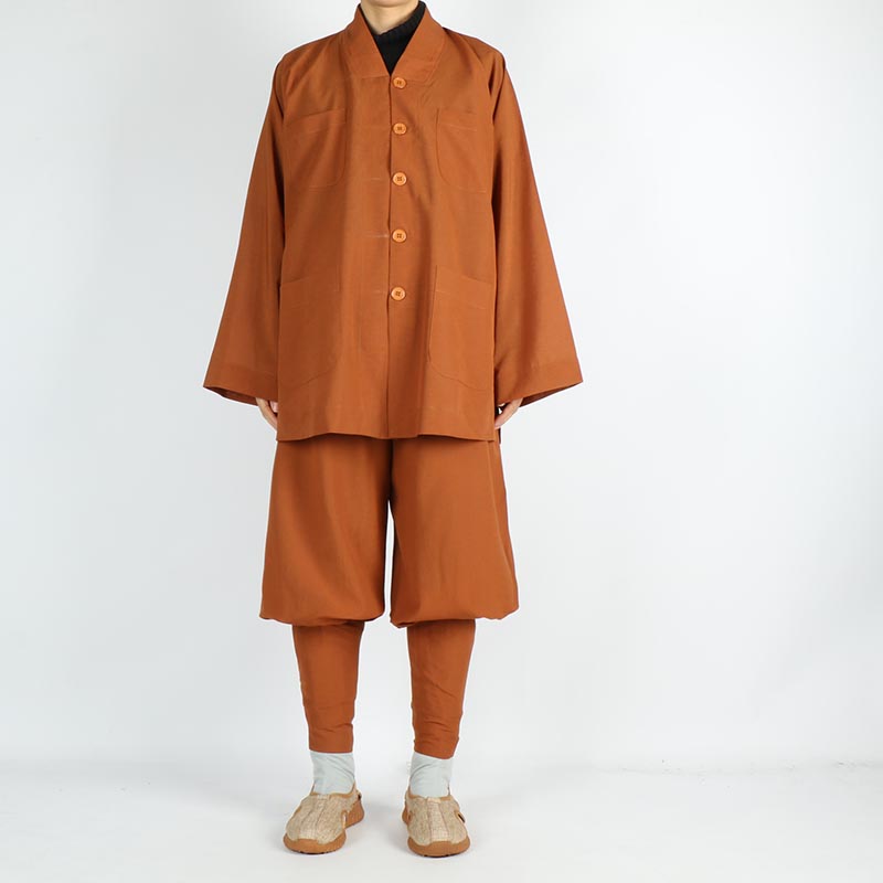 夏季僧服男免绑腿麻纱短褂僧衣薄款小褂套装透气吸汗僧人和尚服女
