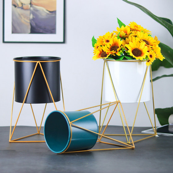 Factory iron art barrel creative home decoration desktop flowers living room floor -to -ceiling flower stand simple decoration flower shop flower pot Factory iron art barrel creative home decoration desktop flowers living room floor -to -ceiling flower stand simple decoration flower shop flower pot