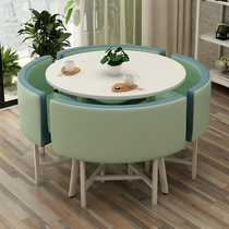 Nordic Leisure Zone Talks Table And Chairs Combined Milk Tea Shop Table And Chairs Combination Brief Casual Little Round Table Office Front Desk