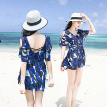 Swimsuit women cover the belly thin conservative one-piece skirt large size sexy hot spring swimsuit Korea ins2021 new