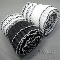 Black lace cloth stretch lace trim accessories decorative clothes neckline fish Silk Belt Chiffon double wide
