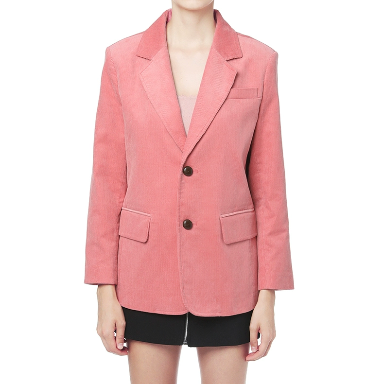 b + ab phụ nữ phù hợp với áo khoác mùa thu thời trang giản dị hai nút trang trí túi F0157S - Business Suit