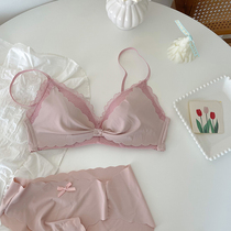 French girl big breasts show small without steel ring underwear thin small breasts gather to collect the baby triangle cup bra bra