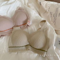 Japanese girl simple lace without steel ring small chest gathering vest underwear soperatte big chest small bra