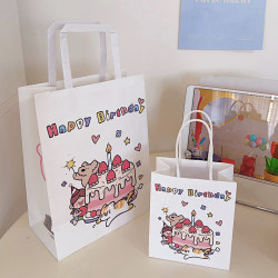 Cute birthday cake gift bag Christmas kraft paper handbag portable mini mobile phone bag paper bag