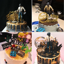 New mens birthday cake gift eating chicken ornaments good luck animation hand tour wilderness hand puppet card