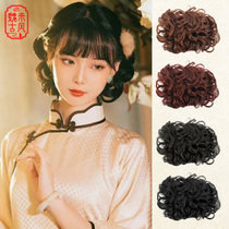 Ancient costume wig Hanfu hair bun pull flower retro pan head button Ball flower bract ancient style hair simulation curly hair bag