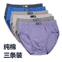 Middle-aged and elderly mens triangle underwear cotton grandfather father fat big size loose old cotton shorts head