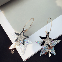 Nightclub exaggerated temperament big earrings multi-layer Diamond five-pointed star tassel earrings Korean earrings jewelry female
