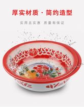 Wedding with red basin Festive Pot tradition accompanied by the old fashioned enamel Basin Wedding with Thickened Large Iron Washbasin