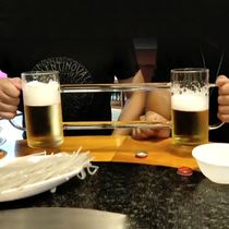 Double Beer Cups Conjoined Cups Fire Pot Shop Drinking Fashion Creative Cups Barbecue City KTV Anti-fall Zer Cup