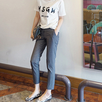 Korean small feet nine-point suit pants womens summer thin professional slimming formal cigarette pants loose straight trousers