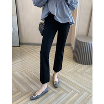 Micro pants womens spring and autumn 2021 new high waist slim professional suit pants casual loose straight nine-point flared pants