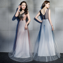 Nightclub womens sexy dress transparent dress deep V slim slim banquet evening dress sexy see-through dress