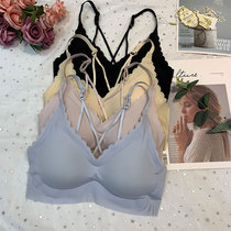2022 Summer underwear women beautiful backbra bra gathering with a breast on the breast and a thin sports wrap bra