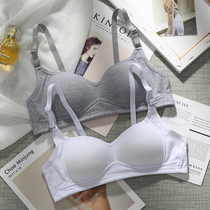 Pure cotton lingerie female small breasts gather without steel ring thin section girl student closeted breast large chest display small and comfortable bra hood