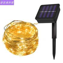 LED solar copper wire lights outdoor Christmas light string